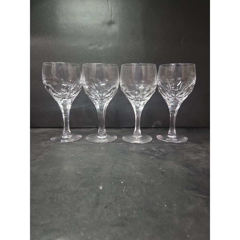 Atlantis‎ Evora Panel Cut Crystal Glasses, Set of 4, Water Glasses, Wine Glasses